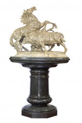 AN IMPRESSIVE ALABASTER ANIMAL