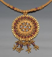 An Indian 22k Gold Ruby and Di