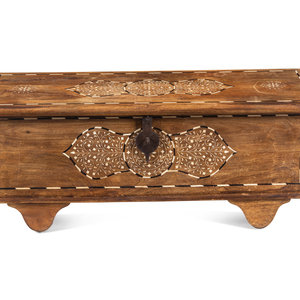 An Indian Bone-Inlaid Hardwood