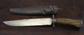 An Indian Bowie hunting knife