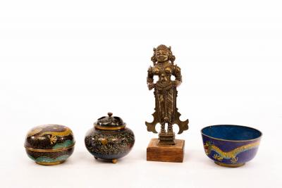 An Indian brass figure, 19cm high