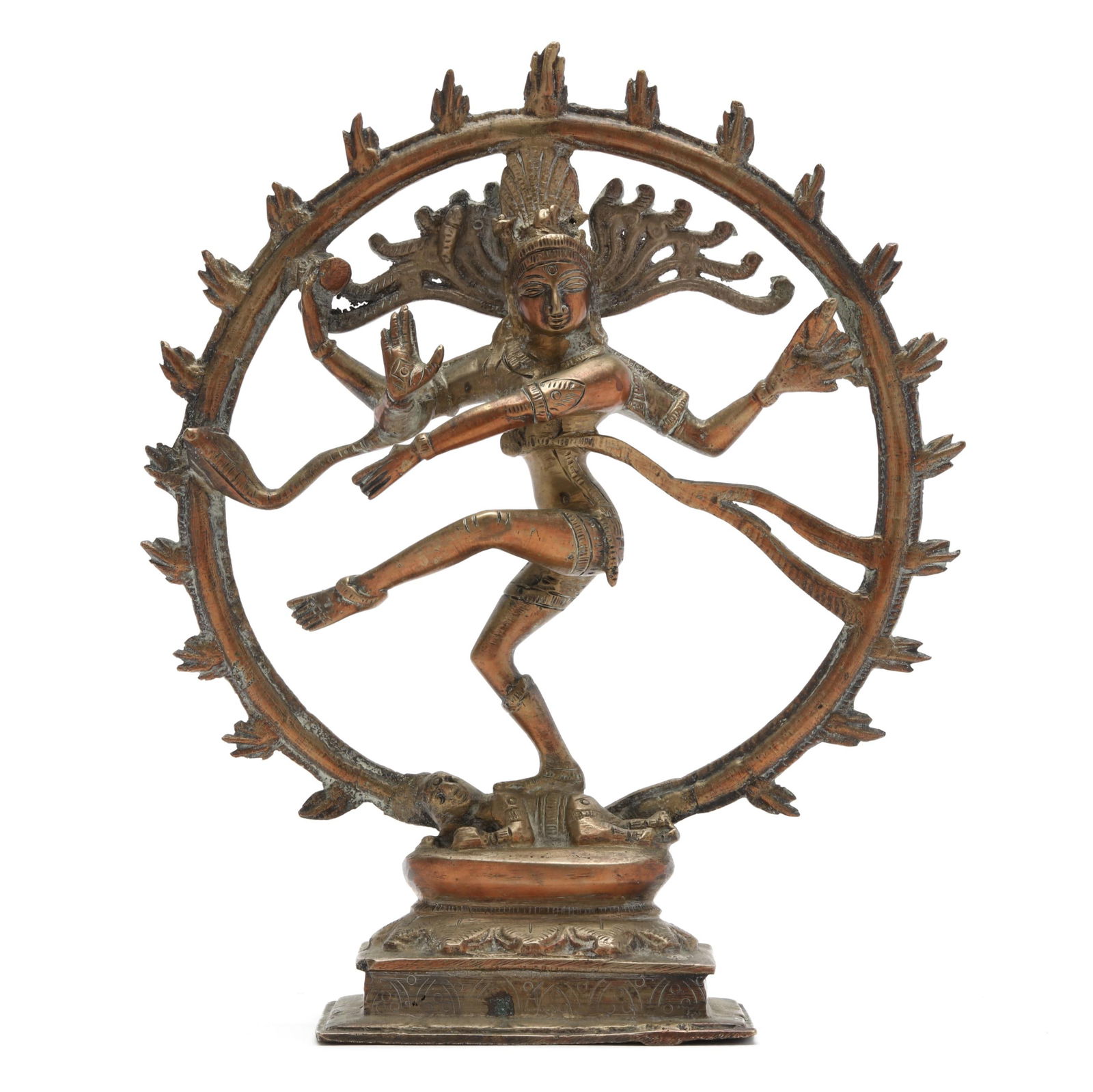 AN INDIAN BRASS SCULPTURE OF