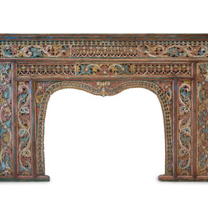 An Indian Carved and Painted Wood