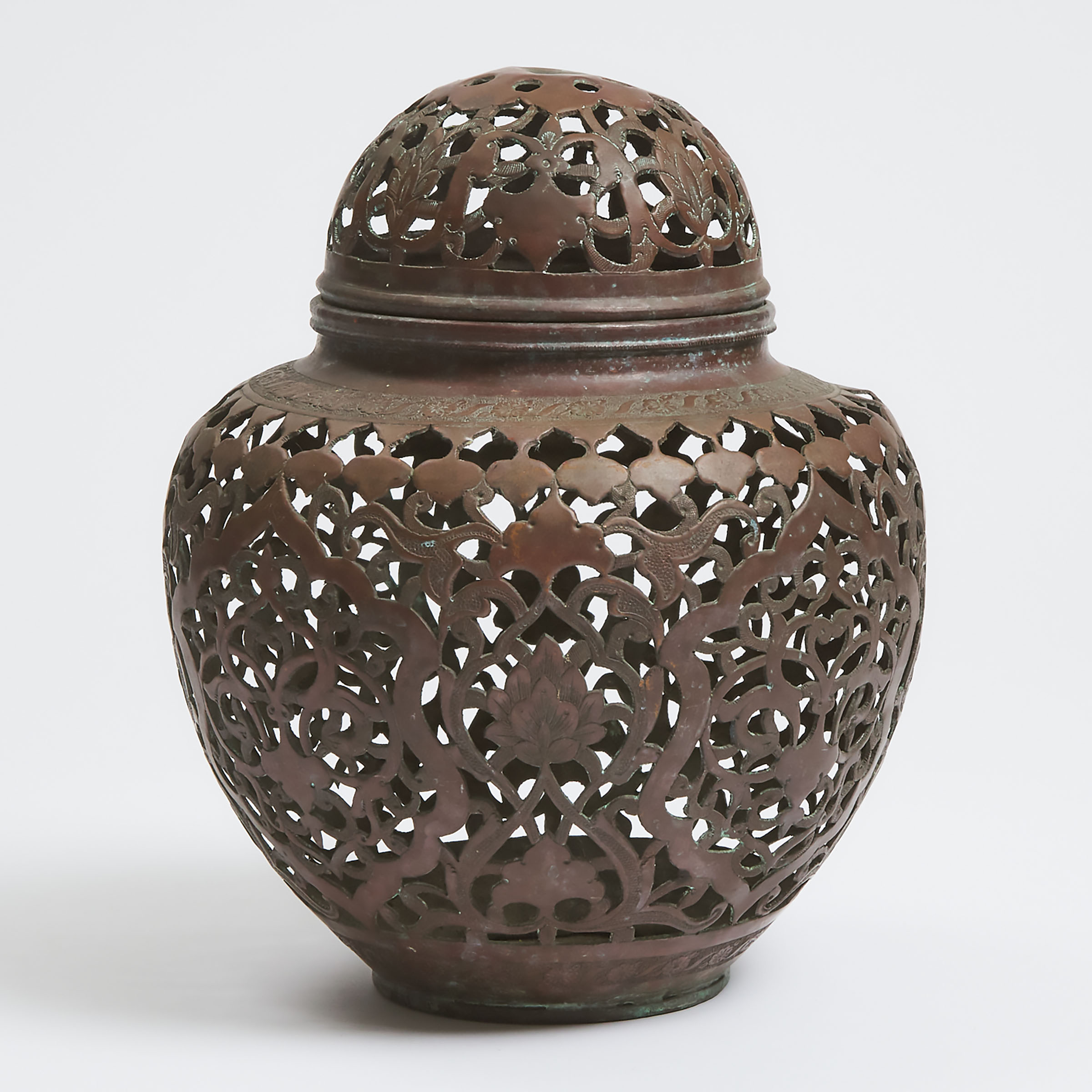 An Indian Copper Incense Burner,