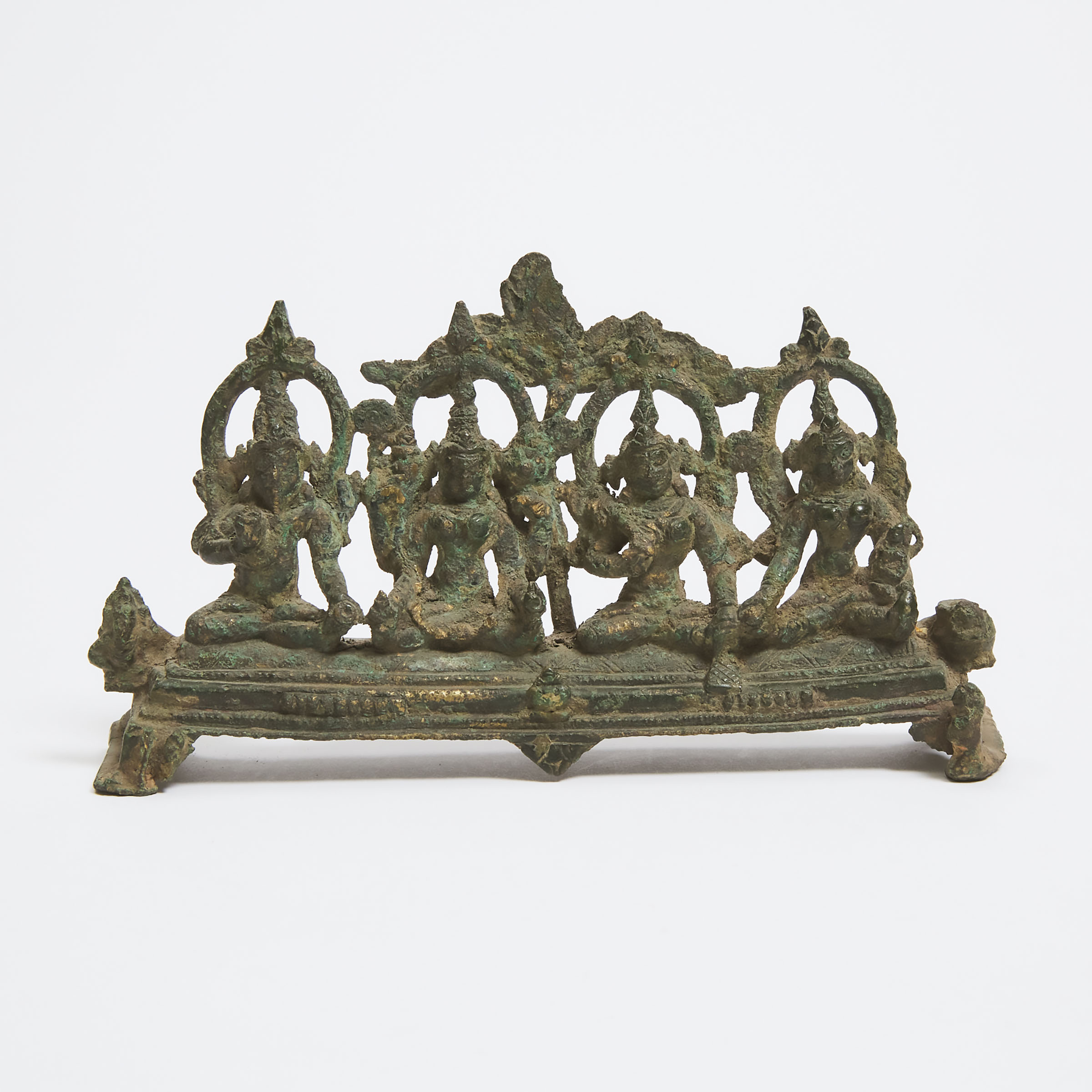 An Indian Gilt Bronze Group of