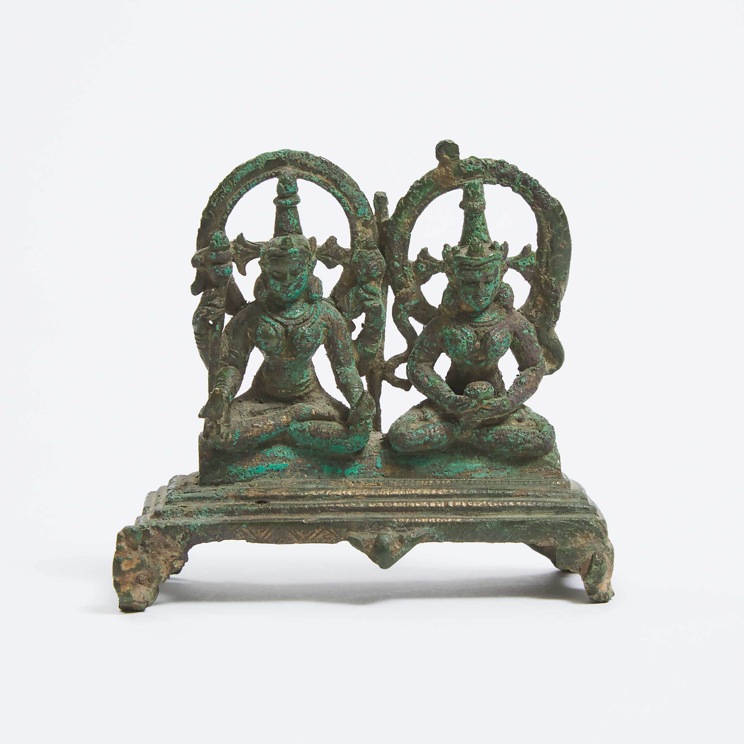 An Indian Gilt Bronze Group of