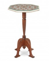 AN INDIAN INLAID MARBLE SIDE T