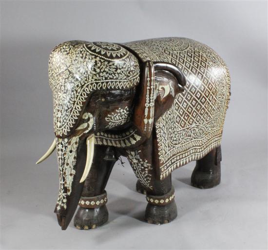 An Indian ivory and bone inlaid