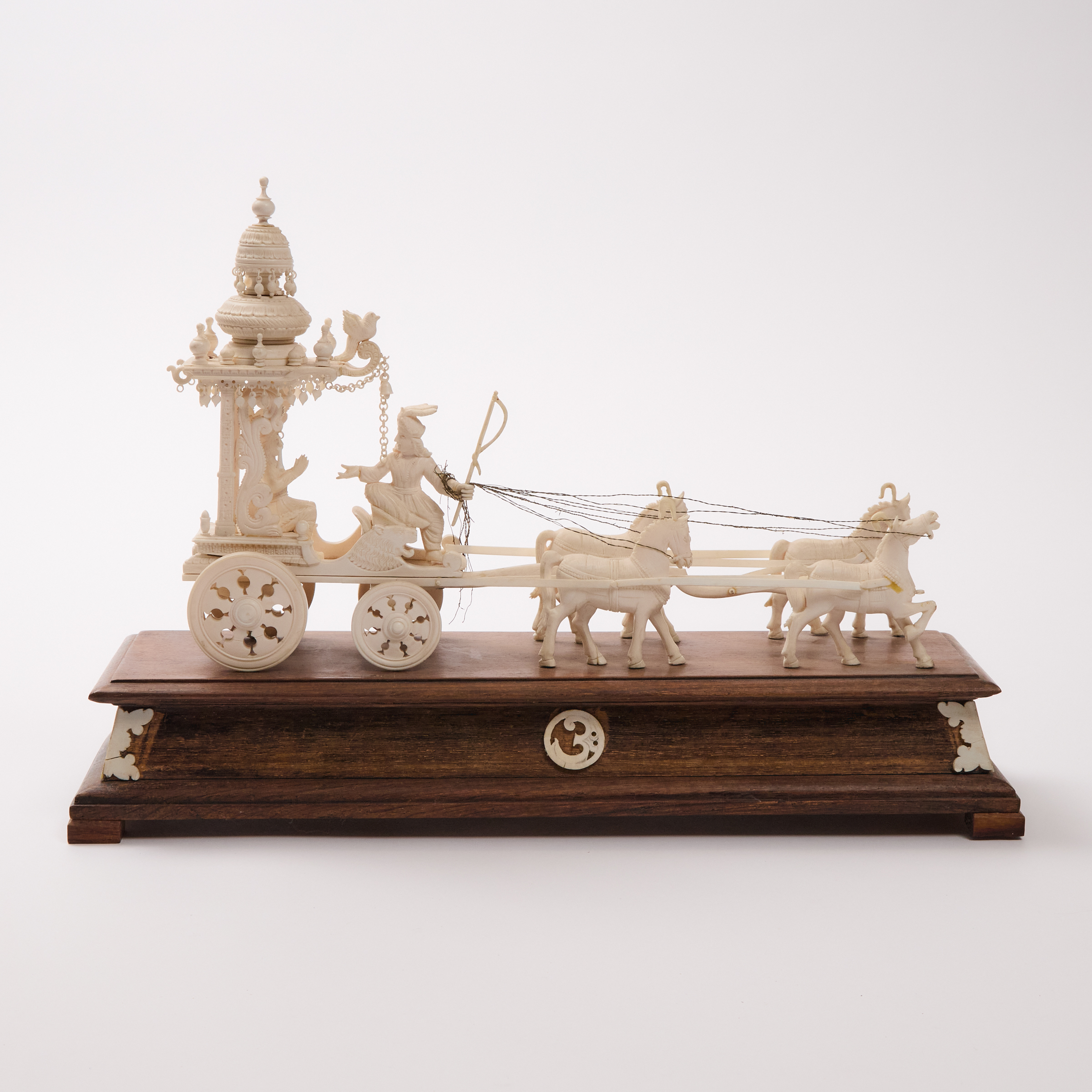 An Indian Ivory Horse-Drawn