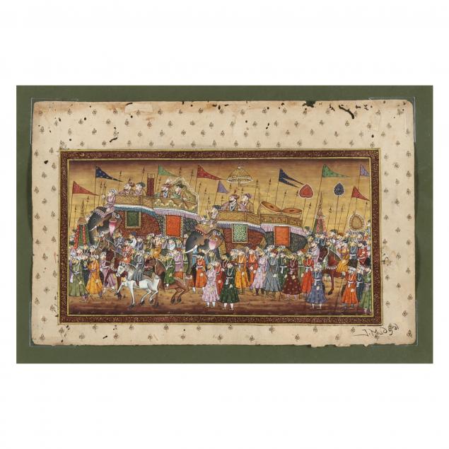AN INDIAN MINIATURE PAINTING OF A