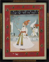 AN INDIAN MINIATURE PAINTING O