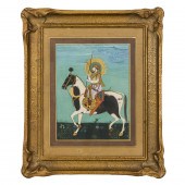 AN INDIAN MINIATURE PAINTING O