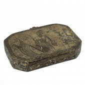 AN INDIAN NIELLO SILVER TOBACC