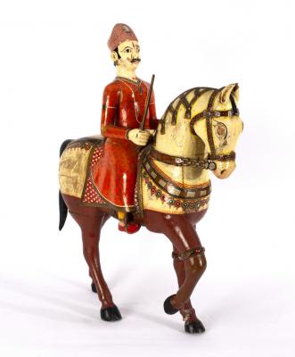 An Indian painted and decorated
