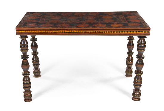 An Indian Painted Table having a