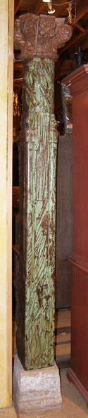An Indian Painted Teak Pillar on