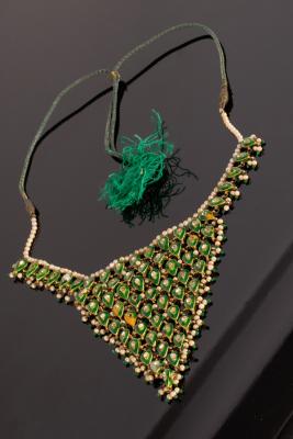 An Indian pearl and enamel fringe