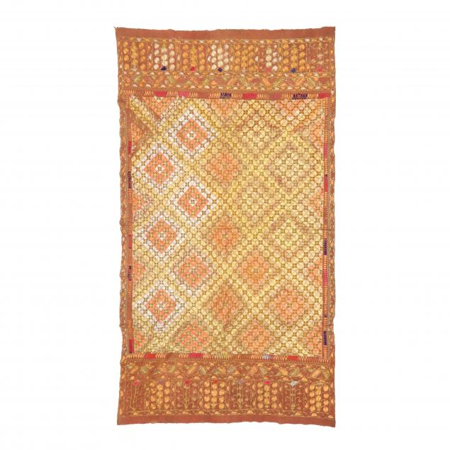 AN INDIAN PUNJAB PHULKARI SILK