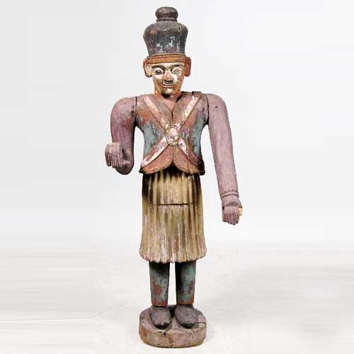 An Indian Raj Period Painted Teak