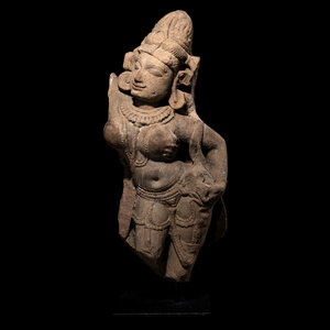 An Indian Red Sandstone Figure of a