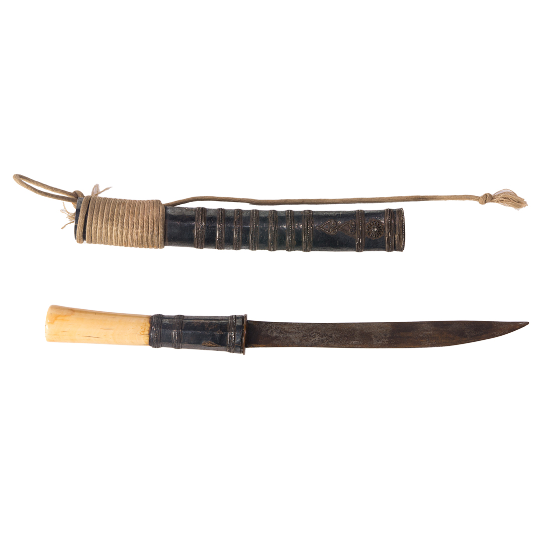AN INDIAN SHORT SWORD HAVING A