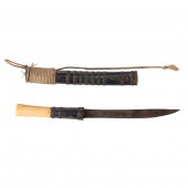 AN INDIAN SHORT SWORD HAVING A