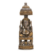 AN INDIAN SILVER AND GOLD META