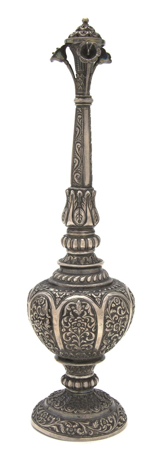 An Indian Silver Rosewater