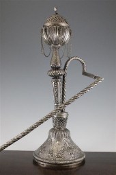An Indian silvered copper huqq