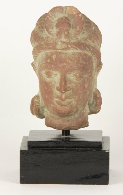 An Indian terracotta head on a