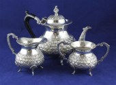 An Indian white metal three pi