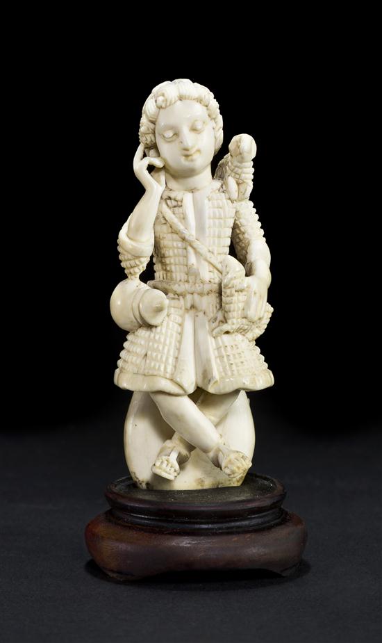 An Indo Portuguese Ivory Figure