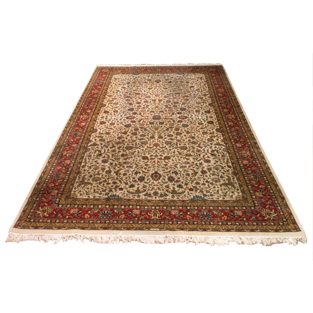 AN INDO-TABRIZ CARPET, 18'3" X