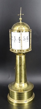 AN INDUSTRIAL BRASS LIGHTHOUSE