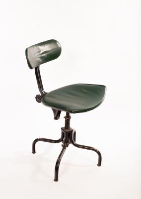 An industrial steel framed chair by