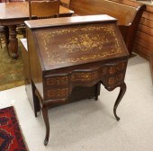 AN INLAID MAHOGANY SLANT-FRONT
