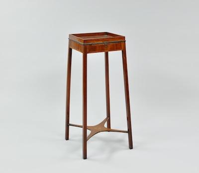 An Inlaid Wood Candle or Urn