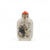 AN INSIDE-PAINTED GLASS 'DRUNK