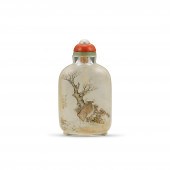 AN INSIDE-PAINTED GLASS SNUFF