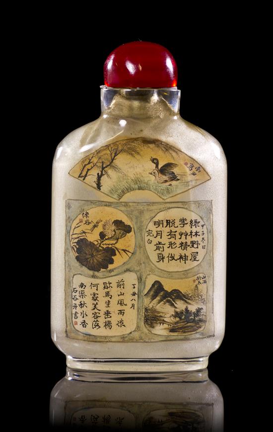 An Interior Painted Glass Snuff