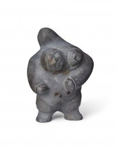 AN INUIT CARVED STONE FIGURAL