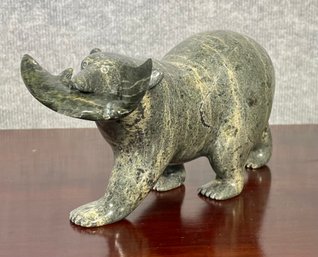 An Inuit green/grey soapstone