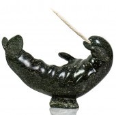 AN INUIT SOAPSTONE CARVING OF