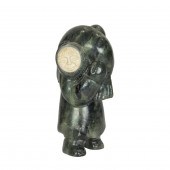 AN INUIT SOAPSTONE FIGURE OF A
