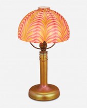 AN IRIDESCENT ART GLASS BOUDOI