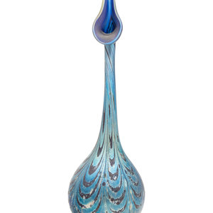 An Iridescent Glass Bud Vase 20th