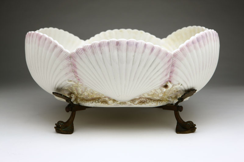 An Irish Belleek coral and 'Shell