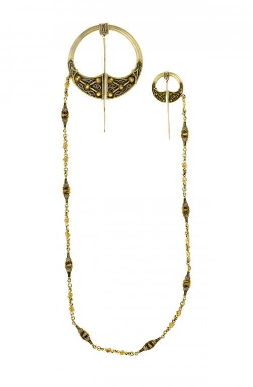 AN IRISH CELTIC REVIVAL PARCEL GILT