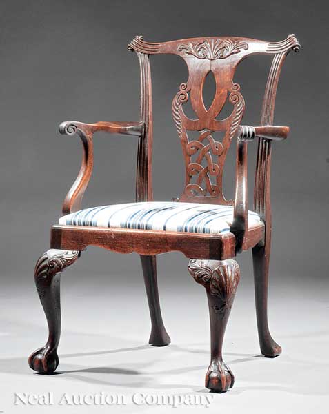An Irish Chippendale-Style Carved
