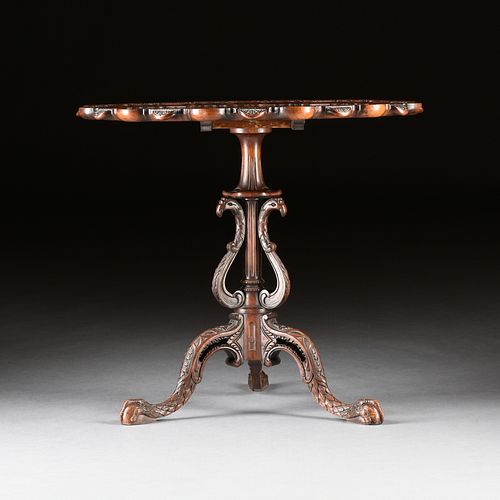AN IRISH CHIPPENDALE STYLE MAHOGANY